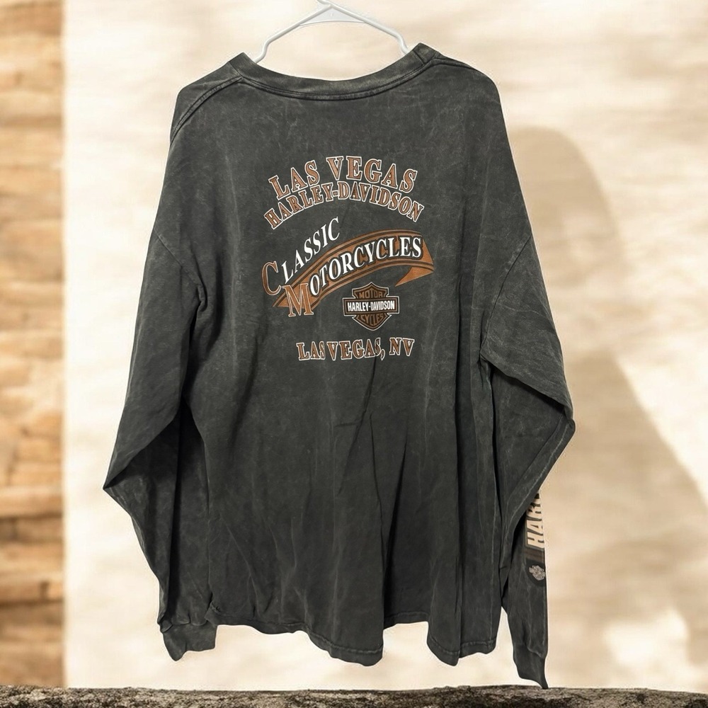 Vintage Harley Davidson Las Vegas Long Sleeve T Shirt Size XL - Picture 2 of 3